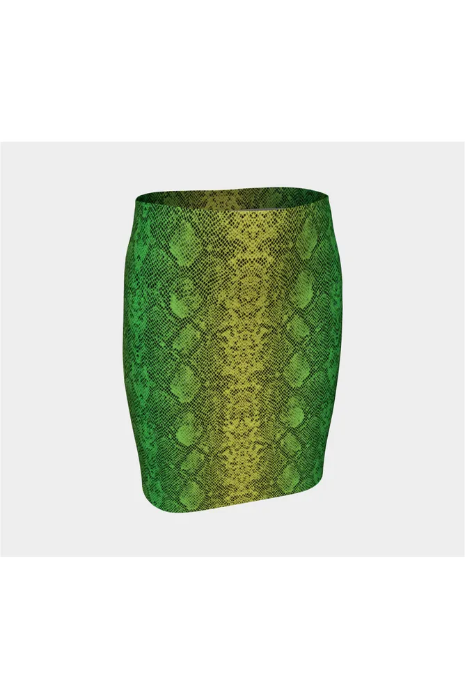 Tree Snakeskin Fitted Skirt