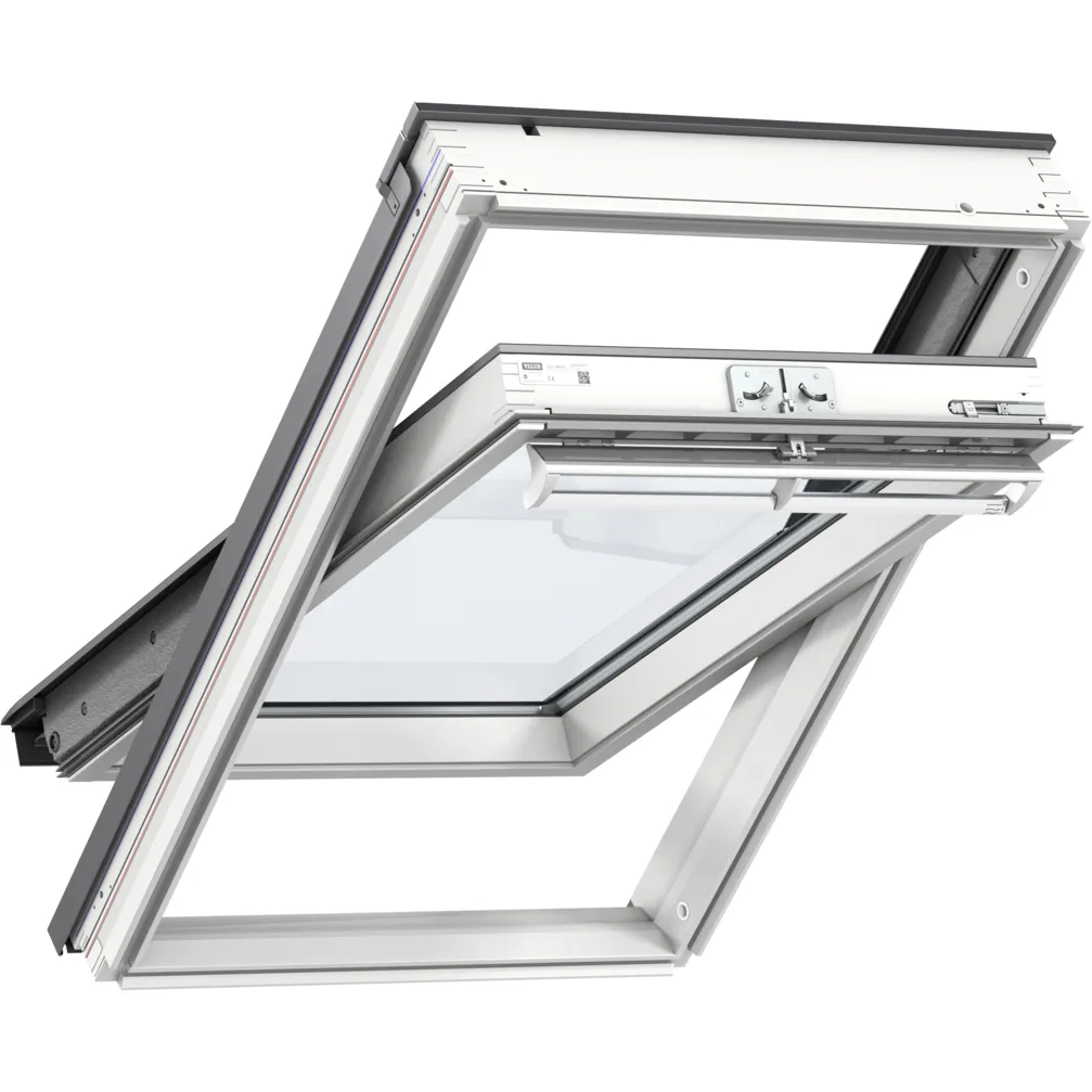 VELUX GGL PK06 2067 High Energy Efficiency Glazing White Painted Centre-Pivot Window (94 x 118 cm)