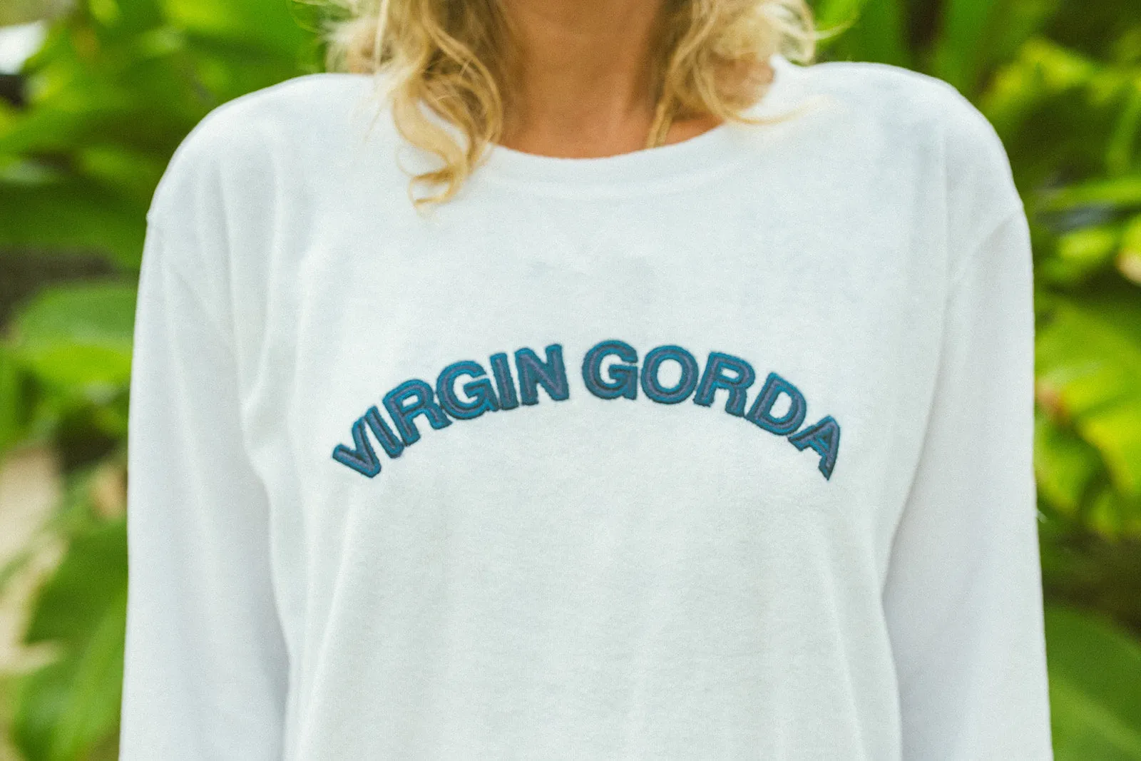 Virgin Gorda Applique Ultimate Beach Sweatshirt - White