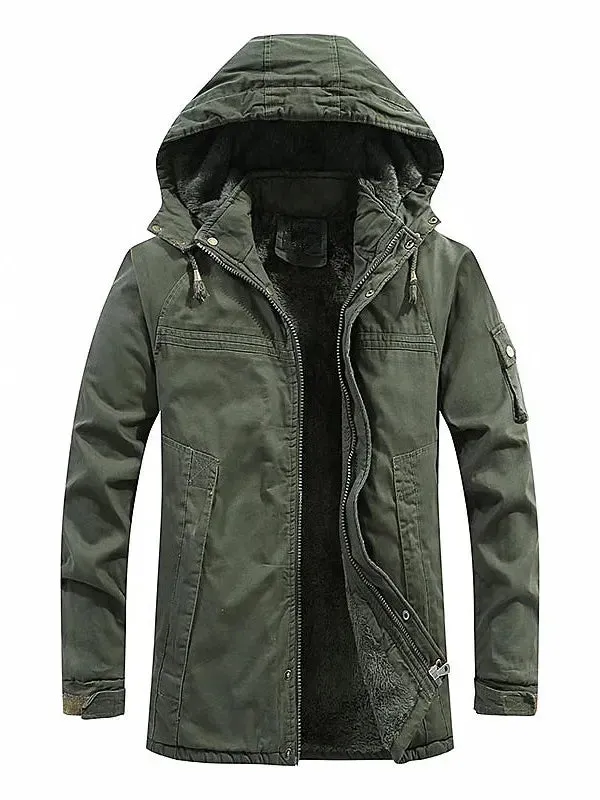 Winter Men Jackets Fleece Warm Winbreaker Cotton padded Jackets Male Thicken Military Thermal Hooded jackets Clothing