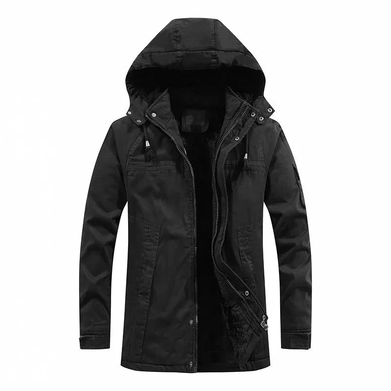 Winter Men Jackets Fleece Warm Winbreaker Cotton padded Jackets Male Thicken Military Thermal Hooded jackets Clothing