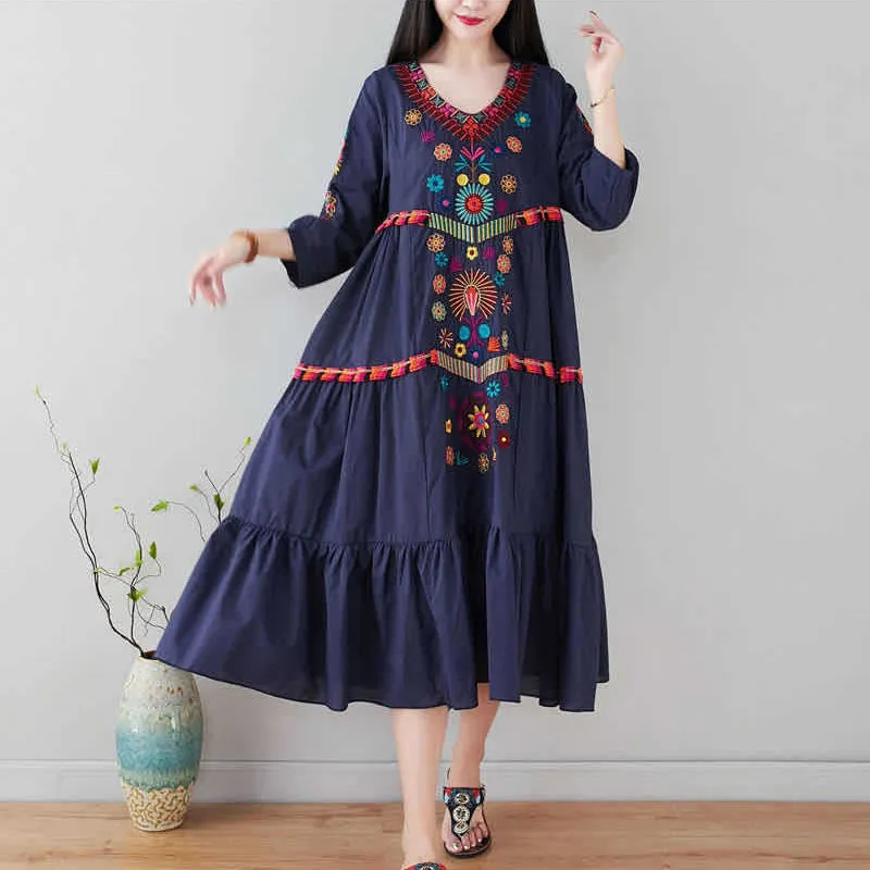 Women's Embroidered Beach Ethnic Dress Wholesale Womens Clothing N3823121400189